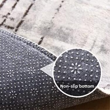 Килимок Tinyboy-HBQ для вітальні та спальні: сучасний дизайн, короткий ворс, сірий (80 x 120 см)