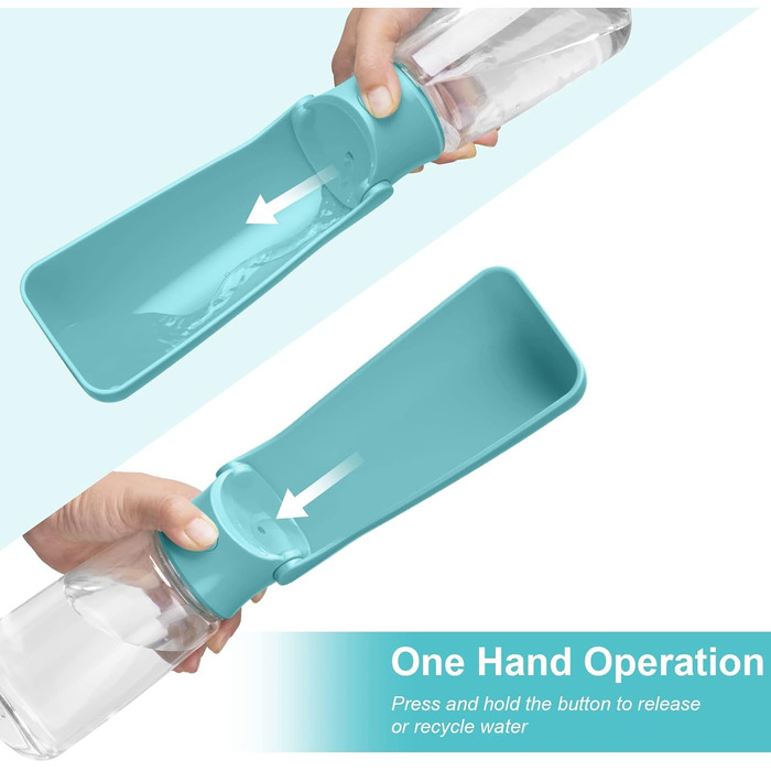 Складана пляшка для води для собак Canareen - 550 мл, блакитна. Зручна для прогулянок, подорожей та активного відпочинку.