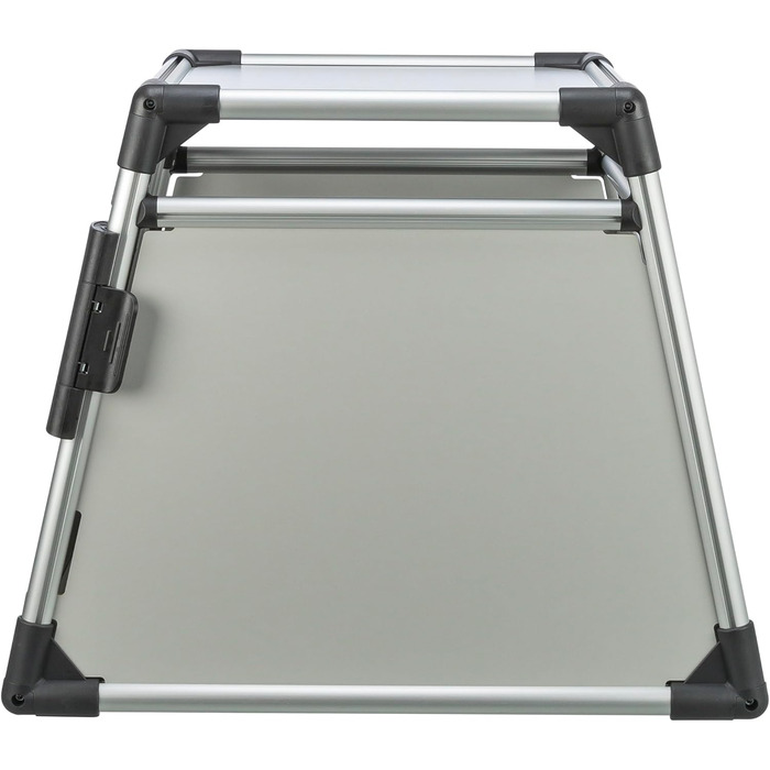 Тріксі переносна клітка для собак, алюміній, срібна, розмір M (53x61x74 см) - стабільна, тиха, з безпечним замком та неслизьким килимком