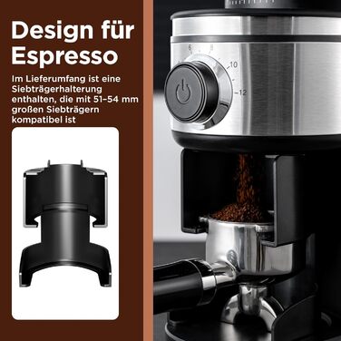 Електрична кавомолка Ollygrin Bg702s-pg: 30 ступенів помолу, для еспресо, drip, pour over, cold brew, French press, 2-12 чашок, 220V, нержавіюча сталь