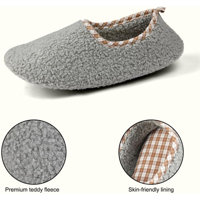 OFFCUP Теплі жіночі халати з меморі-піни: зимові халати, халати з бавовни, халати з плюшу, сірі, 37-38 розмір