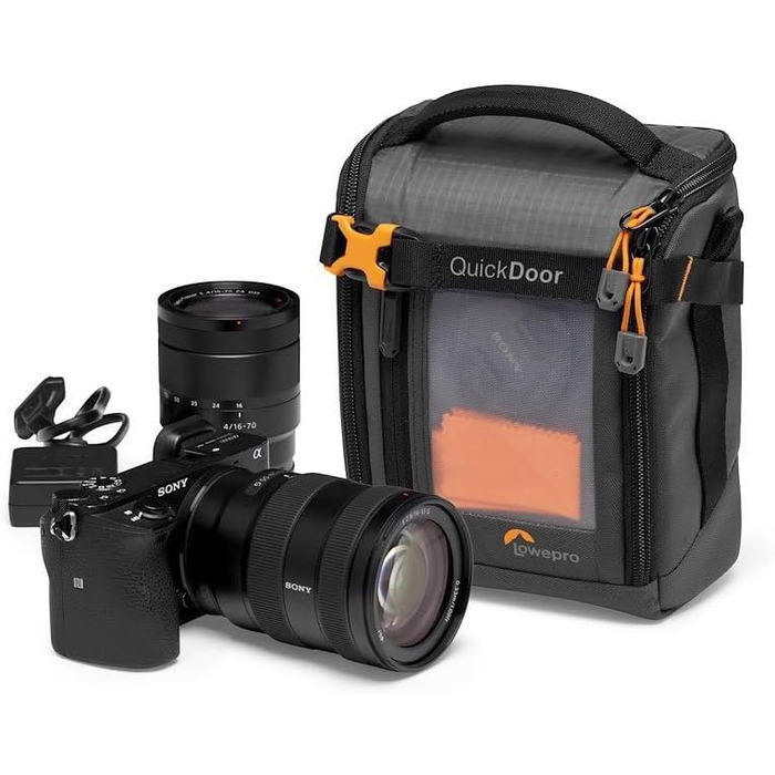 Чохол Lowepro GearUp Creator Box Large II для дзеркальних та бездзеркальних камер, з QuickDoor, з перероблених матеріалів, оранжевий, сірий