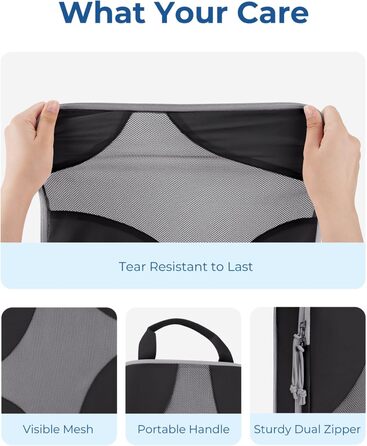 BAGSMART Набір органайзерів для одягу 6 шт. - компресійні кубики для подорожей, валізи, рюкзака, з мішком для білизни