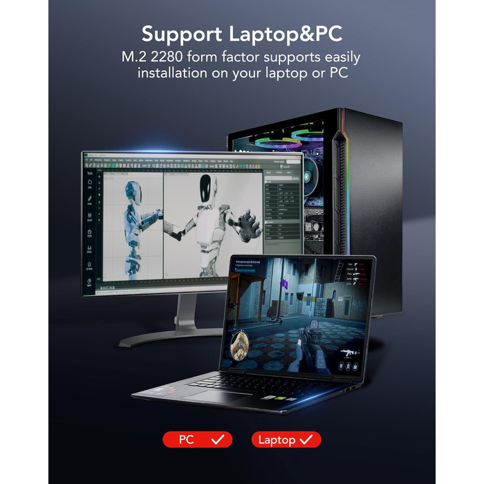 Lexar NM610 PRO 1TB SSD: Швидкий M.2 NVMe SSD для ноутбука та ПК (3300 МБ/с)