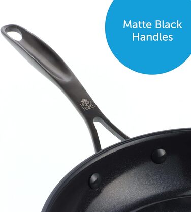 Набір посуду BK Ceramic Black з нержавіючої сталі, 7 предметів: сковорода, каструля, сотейник, індукція, безпечна керамічна антипригарна поверхня без PFAS, чорний (24 см, сковорода)