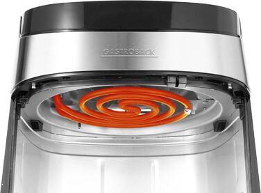 Фритюрниця GASTROBACK Air Pro XXL: 6.5 л, 8 програм, сенсорне керування, срібно-чорний колір