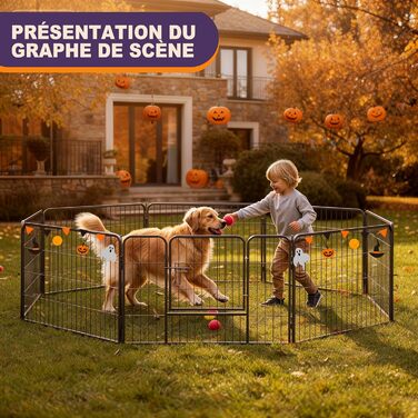 Металевий вольєр для цуценят та собак, загін для вигулу, 12-ти частинний забір, висота 60 см