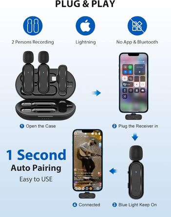 Мікрофон Lavalier Moman Handy Mini (Lightning) з шумозаглушенням та зарядним кейсом для iPhone, Vlog, Live-Streaming, YouTube, TikTok (жовтий)