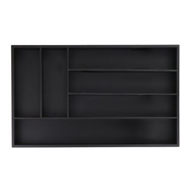Relaxdays Black Cutlery Box with 6 Compartments
