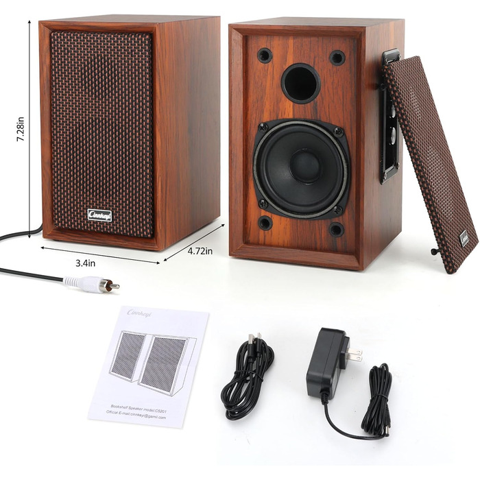 Комп'ютерні колонки 2.0 40W з дерева - потужний бас, Hi-Fi, USB/Bluetooth, DSP, для ноутбука та комп'ютера (5201-EU)