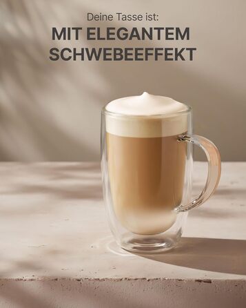 Набір кавових чашок Lemontree 4 шт. 250 мл, з боросилікатного скла, для капучино, лате макіато, 180°C, стійкі до миття в посудомийній машині, професійна якість