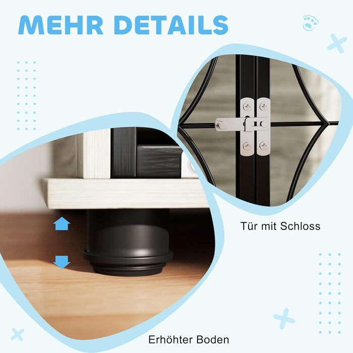 Клітка для собак PawHut - велика, 100x60x73.5 см, сіра, з подушкою, для дому