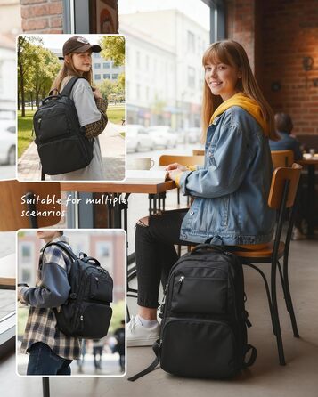 Шкільний рюкзак для підлітків: чорний, 46*35*18 см. Підходить для дівчаток та хлопців. Шкільна сумка, casual daypack, рюкзак для школи.