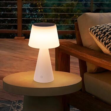 Настільна лампа акумуляторна LED біла з USB зарядкою, диммер, 3600mAh - для спальні, вітальні, вулиці