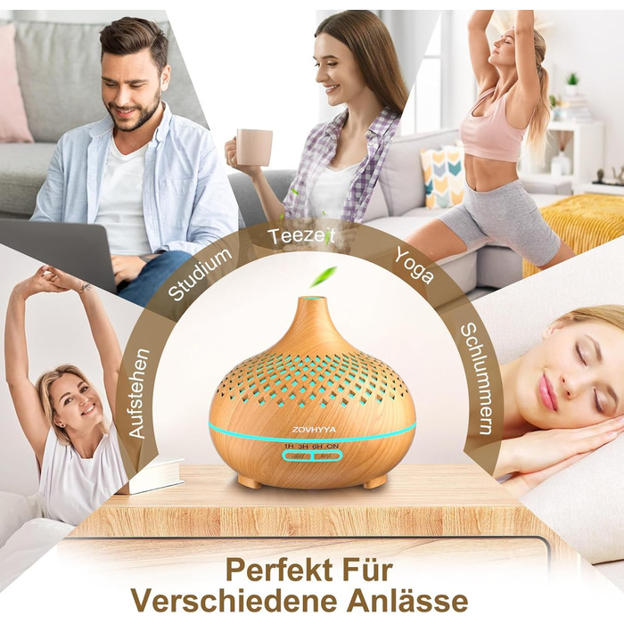 Дифузор аромату 500 мл з ефірними оліями та керуванням від пульта, 14 кольорів, 2 режими розпилення, тиха робота, золото