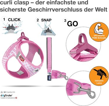 Шлейка для собак Air-esh L з повідком (XS, рожевий колір з кругами)