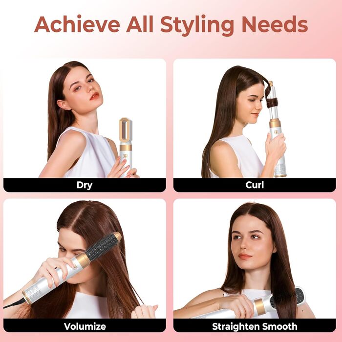 Набір для укладки волосся 5 в 1, Air Styler: фен-щітка, плойка для локонів, автоматична завивка, білий