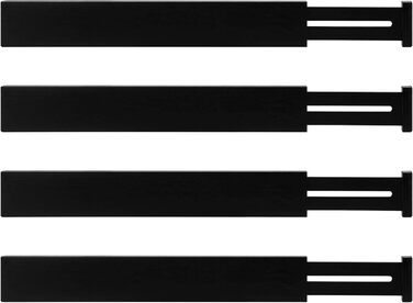 Utoplike Bamboo Adjustable Drawer Divider (4-pack), Large Drawer Organizer with Spring-loaded for Clothing, Silverware, Utensils in Kitchen, Bathroom, Bedroom, Baby Drawer, Black