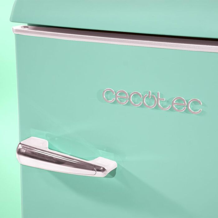 Cecotec Bolero CoolMarket TT Origin 45L Retro Mini Refrigerator - Red, 55cm High, 45L Capacity, Energy Class E, with Freezer Compartment & Chrome Handle