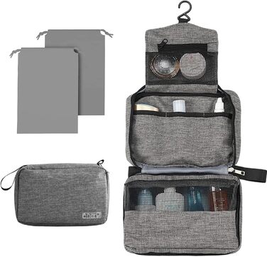 Чоловіча/Жіноча косметичка для подорожей з гачком, велика, сіра (#2)