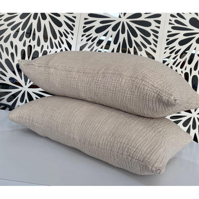 DEKADRON Throw Blanket made of 100% Cotton Muslin, 4-Layer, Soft Turkish Cotton, Muslin, Reversible, Faux Fur (2 King-Size Pillowcases 20 x 35 inches)