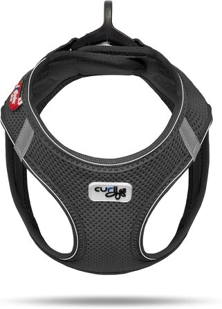 Шлейка для собак з кільцем D-Ring, чорна, розмір M, mit curli