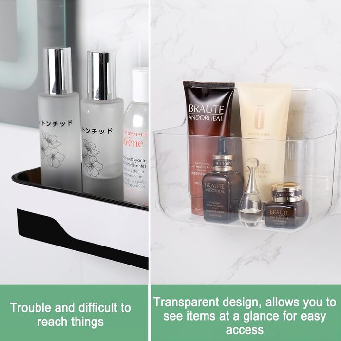 Поличка для душу на присоску без свердління, органайзер для ванної кімнати, сіра поличка, полиця для ванної кімнати без свердління, вантажопідйомність 20 кг, невелика полиця для кріплення у ванну кімнату та кухню (стандартна версія)