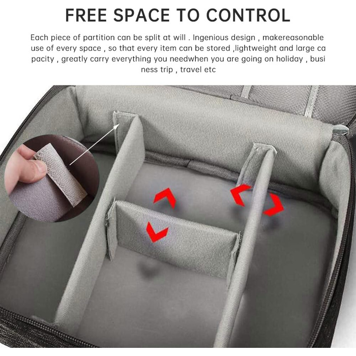 Органайзер для кабелів та аксесуарів XCWTBL: водонепроникний кейс для подорожей з 3 відділеннями