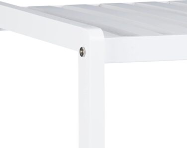 Relaxdays White Bamboo Bathroom Shelf, 3 Shelves, Wooden Shelf, Standing Shelf, Bamboo Shelf, Kitchen Shelf, HWD 80 x 34.5 x 33 cm, 33 x 34.5 x 80 cm