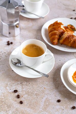 MÄSER Belmira: класичний сервіз для 6 осіб (12 предметів) з порцеляни, білий (кавовий сервіз)