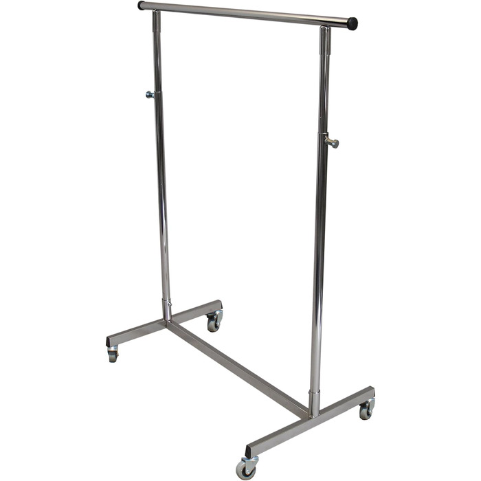 GERSO Adjustable Height Rolling Clothes Rack 100-180cm Extendable Clothes Rail 98-135cm Rolling Garment Rack with Drawers