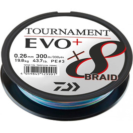 Плетений шнур Daiwa Tournament X8 EVO+ 0.26 мм 300 м, мультиколір