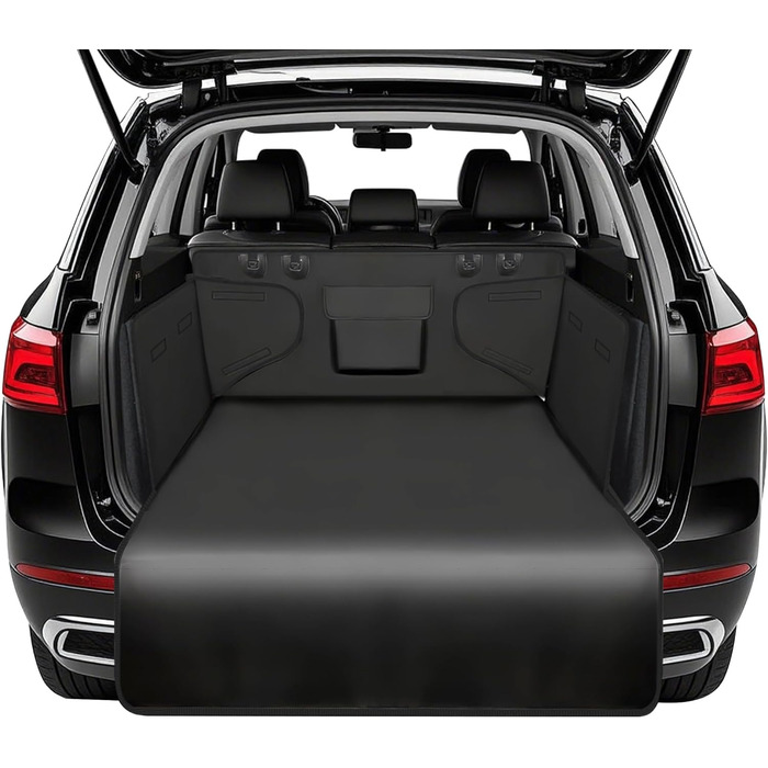 Захисна килимок для собак у багажник, універсальний, нековзний, водонепроникний, для заднього сидіння, зносостійкий, можна прати, для подорожей в авто, вантажівці, SUV (чорний)