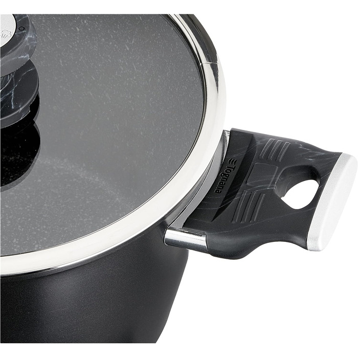 Набір каструль Tognana Sphera, алюміній, нержавіюча сталь, скло, чорний