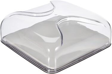 Guzzini - Gocce, Square Cheese Dome - Sky Grey, 25.5 x 25.5 x h11.5 cm - 27000092