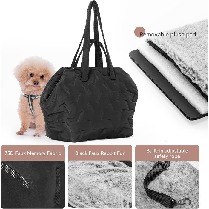 Сумка-переноска для собак та цуценят, 40x20x24 см, Khaki (M, Чорний)