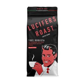 Кава в зернах Lucifer's Roast 1 кг — міцний еспресо темного обсмаження, 100% робуста, низька кислотність, для кавомашин та ріжкових кавоварок