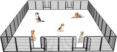 Металевий вольєр для собак на вулицю, 81.3 см, вольєр для цуценят, загон для собак великих, середніх та малих порід, портативний, з воротами