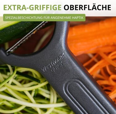 Westmark Sparschäler Julienne Black Edition: Овочечистка для тонкої соломки, нержавіюча сталь, для правшів та лівшів, антрацит