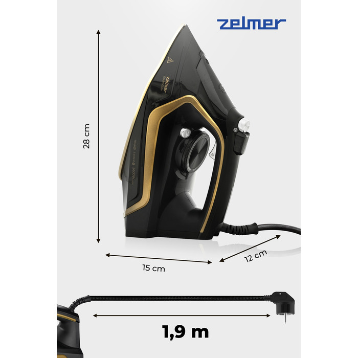 Парова праска Zelmer ZIR2620, 2600 Вт, керамічна підошва, 280 мл