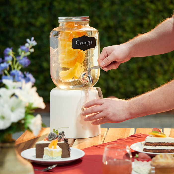 Relaxdays Drink Dispenser with Fruit Insert, 4L