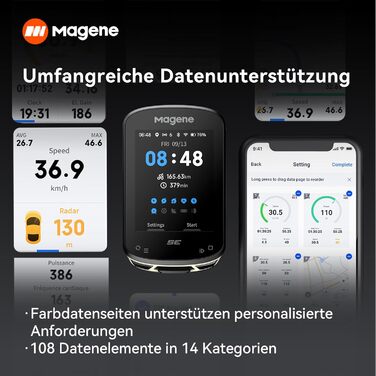 Велокомп'ютер Magene C506SE GPS з кольоровим дисплеєм 2,4'', водонепроникний, WiFi та Bluetooth, навігація, налаштовувані дані, 11 мов