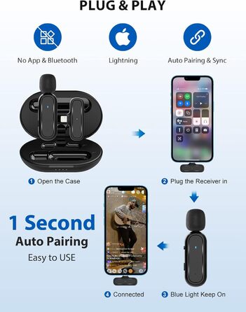 Мікрофон Lavalier Moman Handy Mini: бездротовий мікрофон для iPhone, YouTube, TikTok (колір: коричневий)