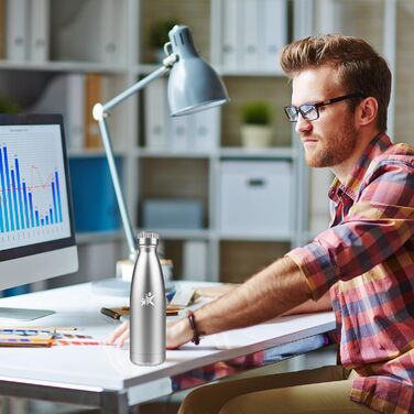 Термос-пляшка спортивна 750 мл, з нержавіючої сталі, подвійні стінки, без BPA, для кемпінгу, подорожей та спорту