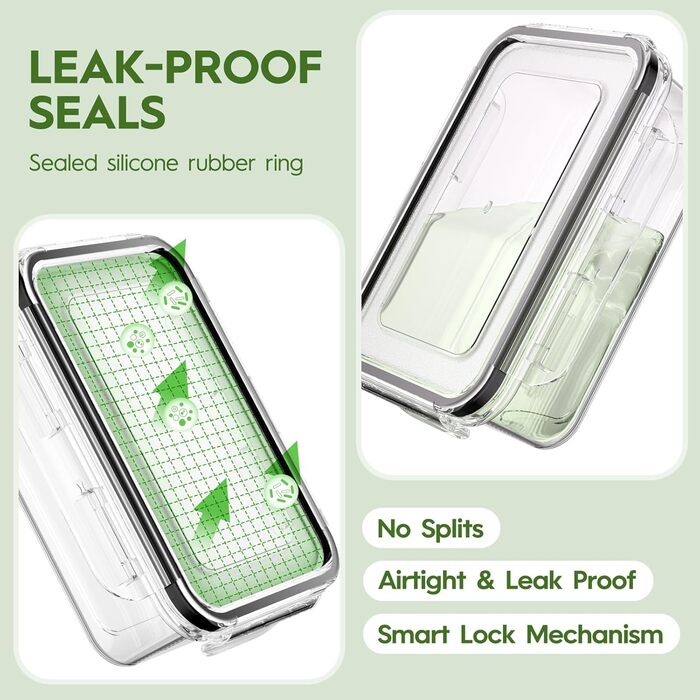 Набір контейнерів для зберігання продуктів 54 шт. з кришкою, BPA-free, витікання неможливе, пластикові контейнери для кухні та комори