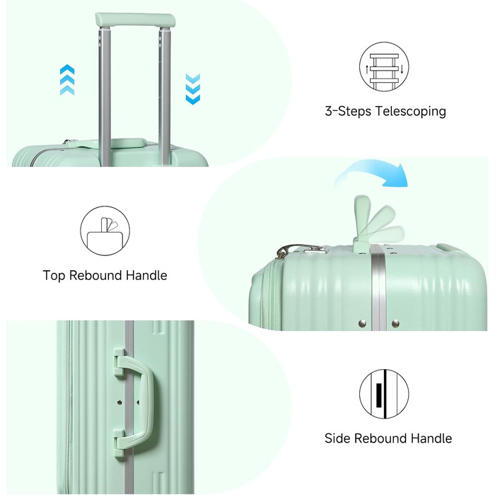 Набір валіз Sea Choice Hartschalen 2 шт. (Trolley, 55/78 см) з TSA замком та тримачем для напоїв, зелений
