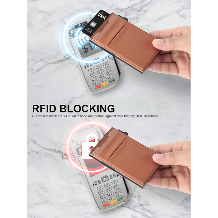 Гаманець-органайзер для карток RFID захистом, Pop-up, з відділенням для монет, коричневий (1 шт.)