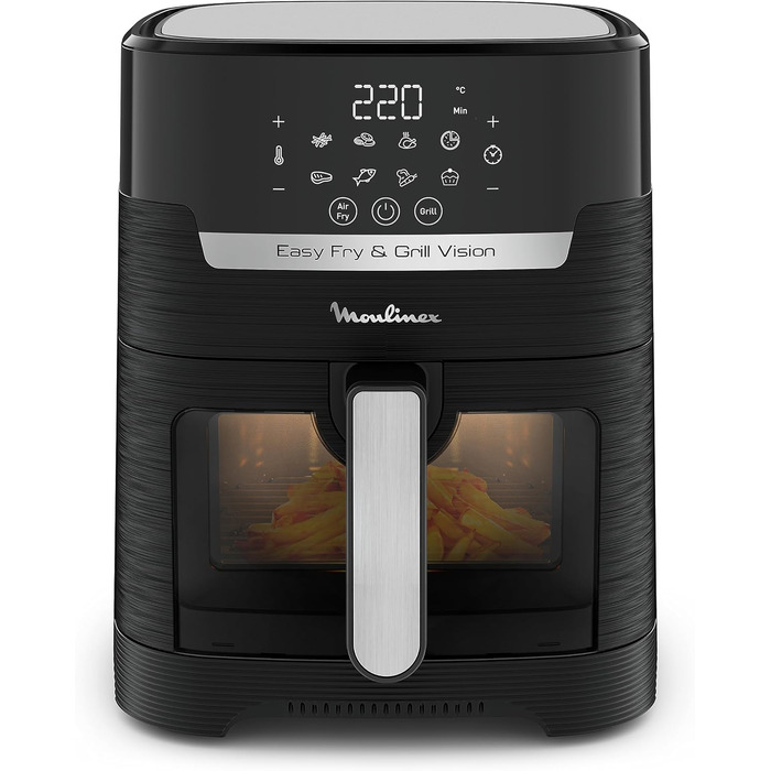 Фритюрниця та гриль Moulinex Easy Fry & Grill Vision 4.2L з вікном, чорний, EZ5068