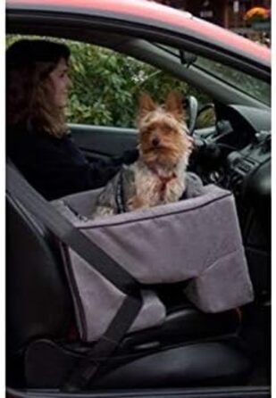 Підвищувальне автокрісло Pet Gear Lookout Booster, знімний м'який підсиджувач, страховочний трос, швидка установка без інструментів, колір антрацит, середній розмір