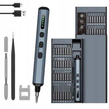 Набір електричного прецизійного шуруповерта: акумуляторна електровикрутка, 68 біт, у кейсі